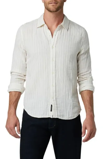 Joe's Theo Textured Cotton Button-up Shirt In Grey Morn Stripe