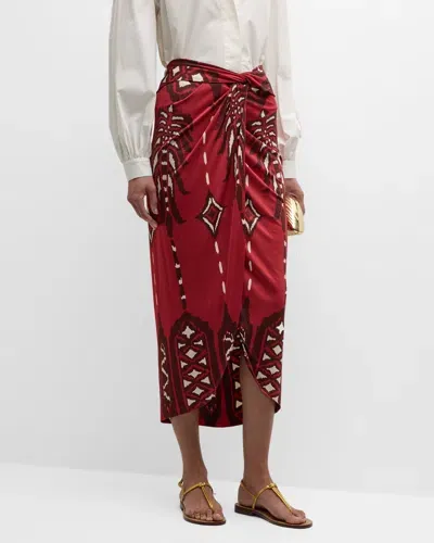 Johanna Ortiz Avanyu Printed Maxi Skirt In Red