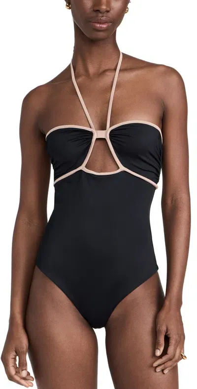 Johanna Ortiz Black Ashaninka One Piece Black/nude