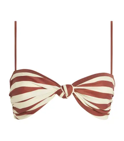 Johanna Ortiz Healing Tools Knotted Bandeau Bikini Top In Stripe