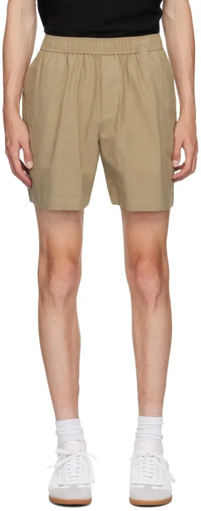 John Elliott Beige Cotton Kennedy Shorts In Khaki