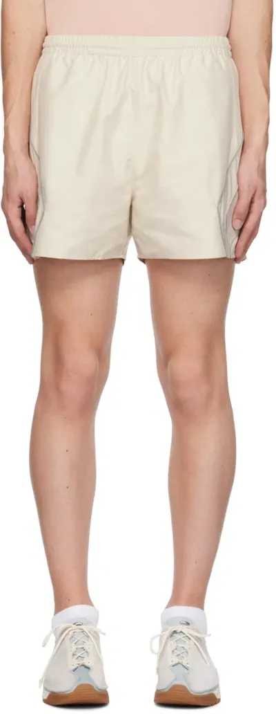 John Elliott Beige Paneled Shorts In Ivory