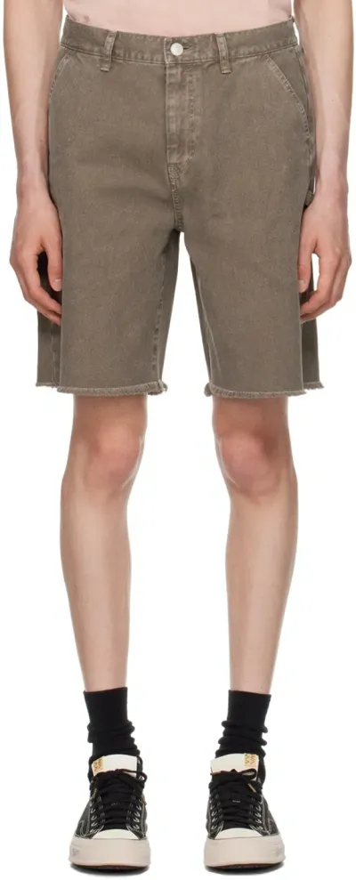 John Elliott Brown Cut-off Shorts