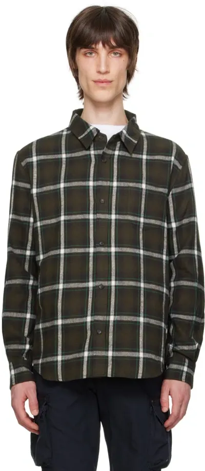 John Elliott Green Alder Shirt In Pico Check