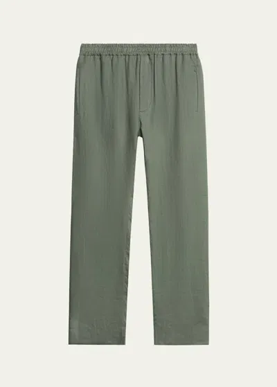 John Elliott Linen Straight-leg Trousers In Sage