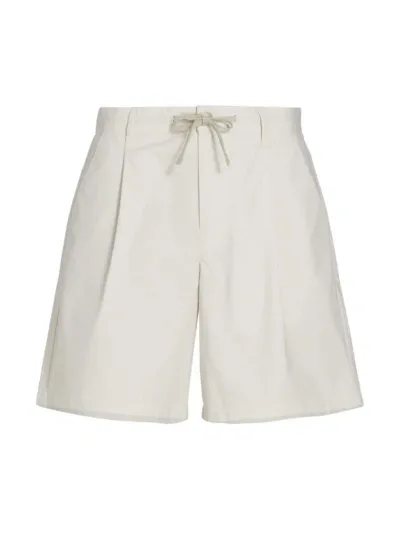 John Elliott Men's Raw Studio Pleated Cotton Shorts In Khaki