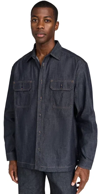 John Elliott Princeton Work Shirt Dark Indigo