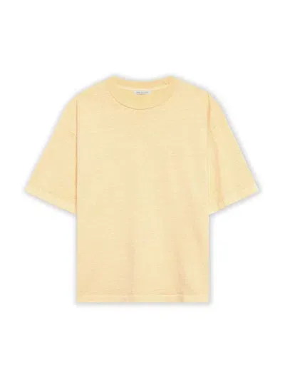 John Elliott Riviera Cotton Cropped T-shirt In Yellow