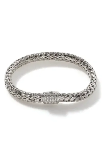 John Hardy Classic Chain 6.5mm Diamond Bracelet In Silver