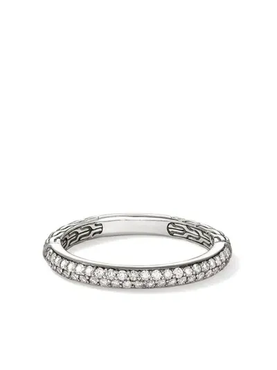 John Hardy Essential Diamond Band Ring In Silver