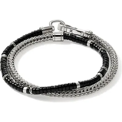 John Hardy Heishi Chain Wrap Bracelet In Silver