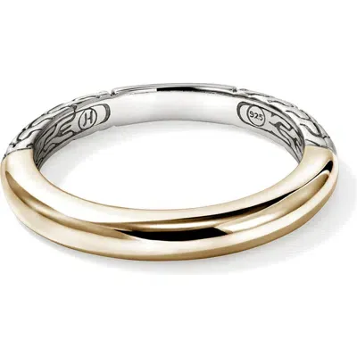 John Hardy Jh Essential 14k Gold & Sterling Silver Band Ring, 3mm In Silver/gold