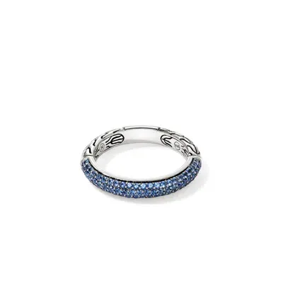 John Hardy Sterling Silver Jh Essential Sapphire Band Ring