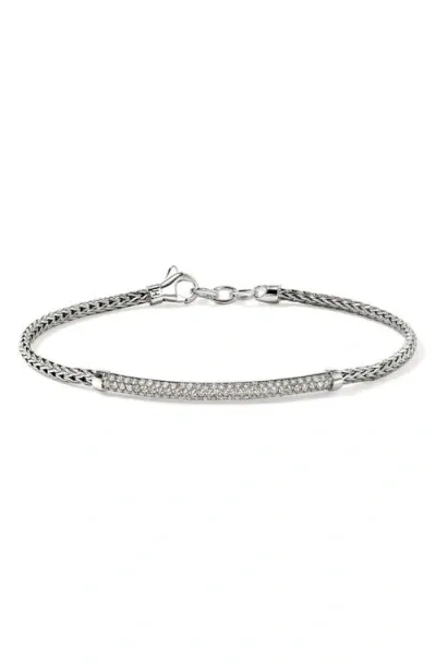 John Hardy Jh Essential Pavé Bracelet, Sterling Silver, Diamonds, 2.5mm