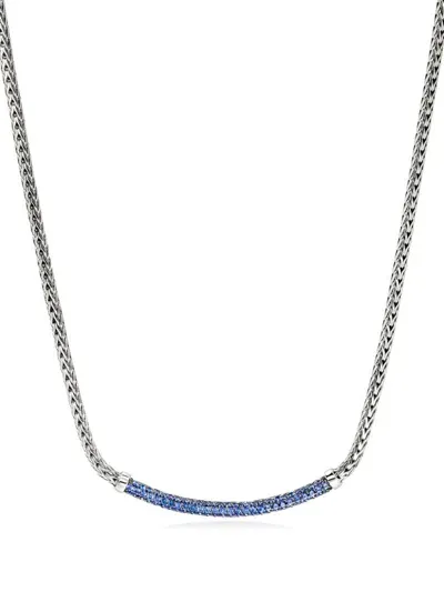 John Hardy Jh Essential Sapphire Necklace In Blue/silver