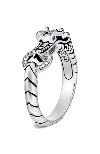 John Hardy Legends Naga Silver Diamond Ring