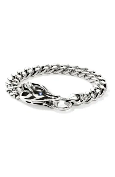 John Hardy Naga Bracelet, Sterling Silver, Blue Sapphire, 11mm In Silver/blue