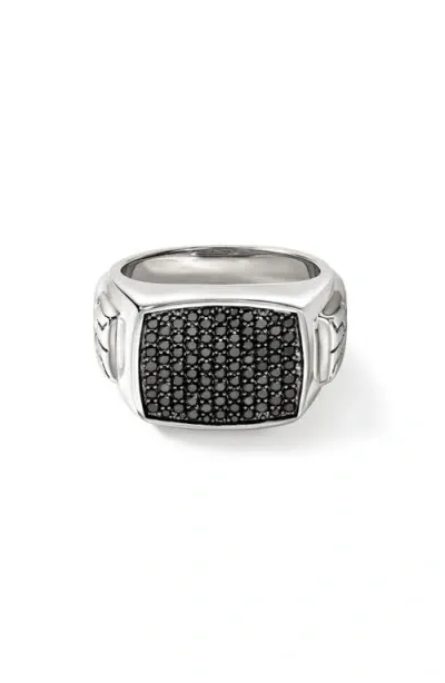 John Hardy Signet Ring, Sterling Silver, Gemstones In Black/silver