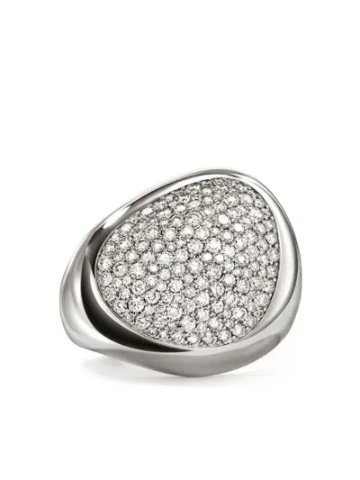 John Hardy Sterling Silver Pebble Diamond Ring