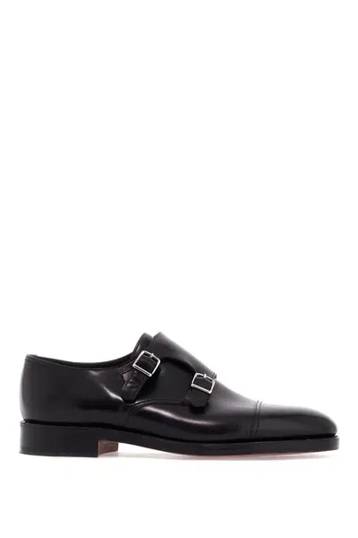 John Lobb William Monk Strap Loafers In Black