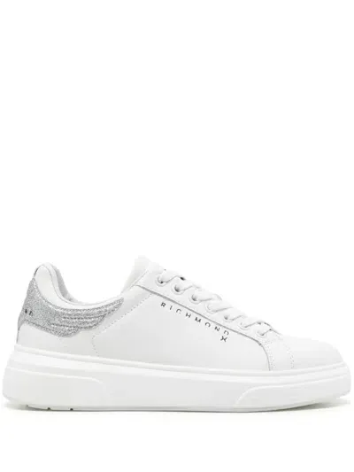 John Richmond Glitter-detail Sneakers In White