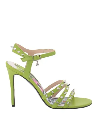 John Richmond Hooked Studded Sandals In Verde