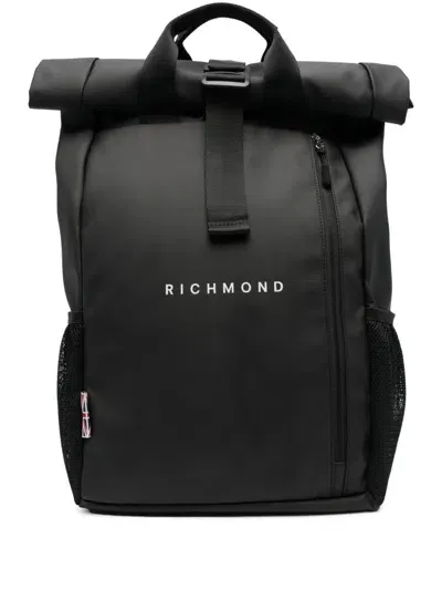 John Richmond Logo-print Backpack In 黑色