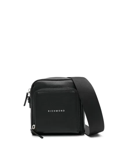 John Richmond Logo-print Messenger Bag In Black