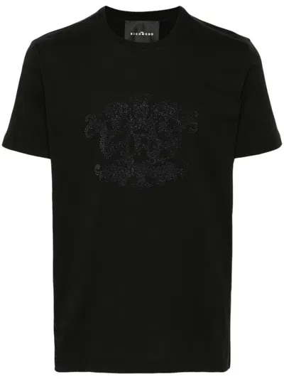 John Richmond Studded-logo T-shirt In Black