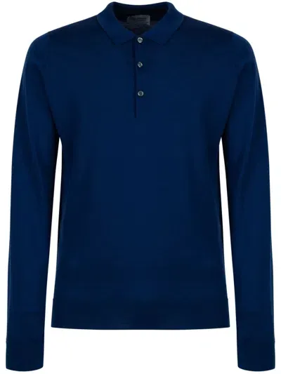 John Smedley Maglia Polo In Blue