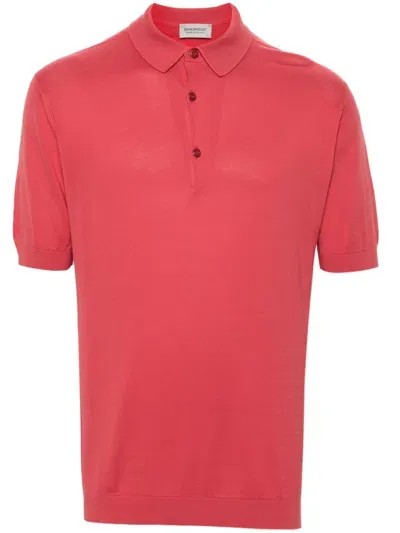 John Smedley Adrian Fine-knit Polo Shirt In Red