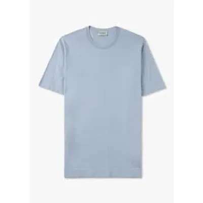 John Smedley Mens Lorca T-shirt In Mirage Blue In Blue Fabric