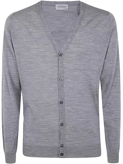 John Smedley Petworth Cardigan Fashioned Vn Ls Clothing In Grey