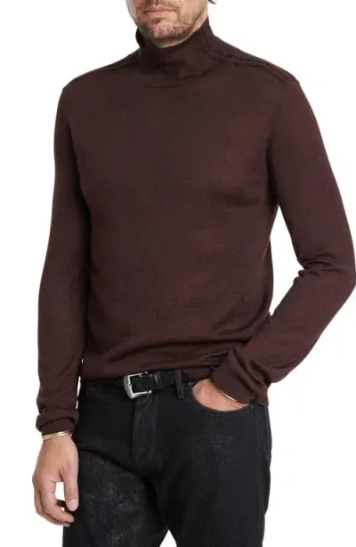 John Varvatos Alonte Alpaca & Silk Mock Neck Sweater In Espresso