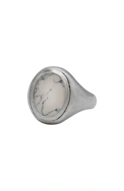 John Varvatos Artisan Sterling Silver Howlite Signet Ring