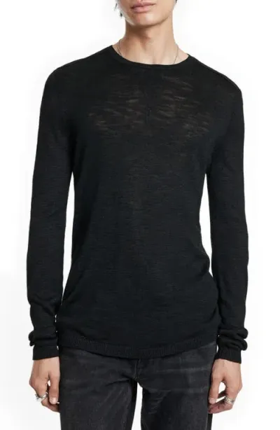 John Varvatos Aviero Silk Crewneck Sweater In Black