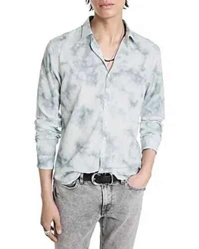 John Varvatos Bucks Tie Dyed Slim Fit Button Down Shirt In Vapor Grey