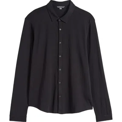 John Varvatos Levi Organic Cotton Button-up Shirt In Black