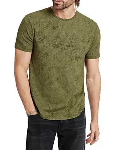 John Varvatos Lumen Texture Printed Crewneck Tee In Avocado