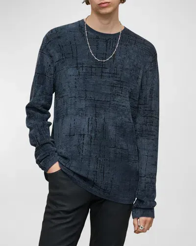 John Varvatos Men's Cadman Broken Lines Sweater In Blue