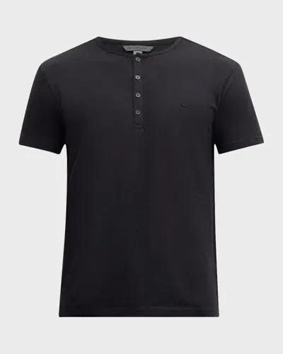 John Varvatos Men's Jordan Jacquard Henley Shirt In Black