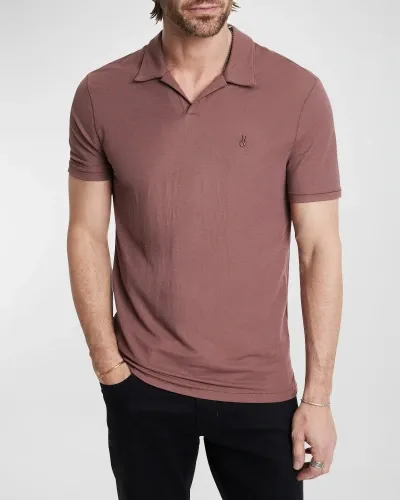 John Varvatos Leroy Peace Pique Regular Fit Polo Shirt In Mauvewood