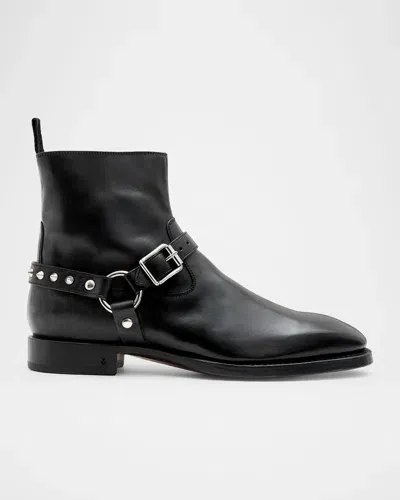 John Varvatos Men's Regent Harness Leather Ankle Boots In Black