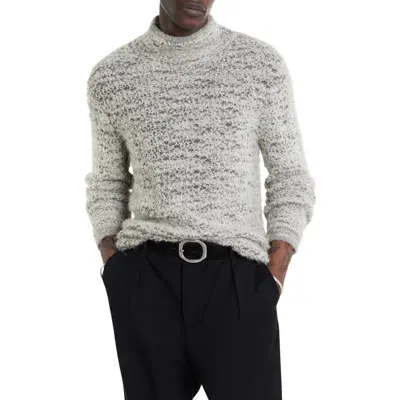 John Varvatos Montello Monhair & Alpaca Blend Mock Neck Sweater In Grey Mist