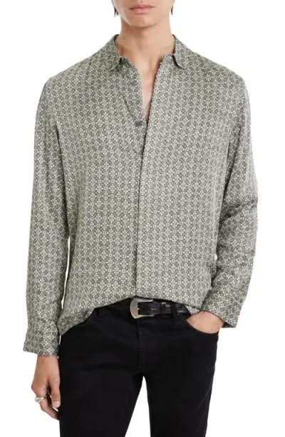 John Varvatos Rodney Button-up Shirt In Snow Heather