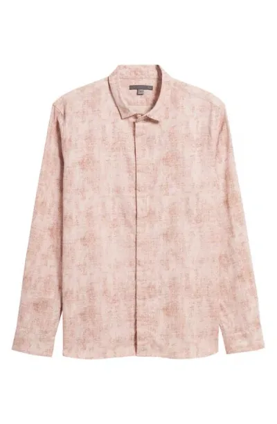 John Varvatos Rodney Button-up Shirt In Worn Mauve