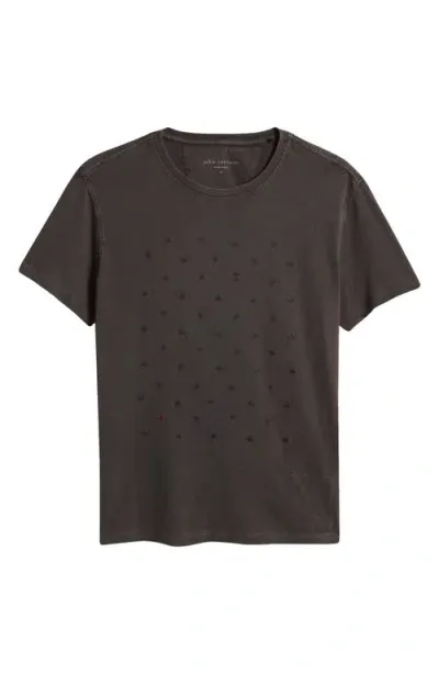 John Varvatos Suits Organic Cotton Graphic T-shirt In Charcoal