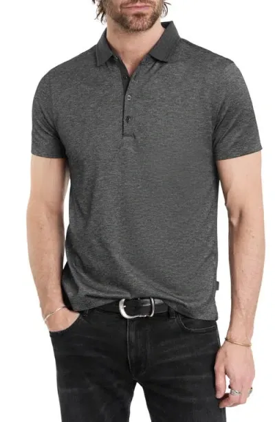 John Varvatos Vestry Regular Fit Polo In Charcoal