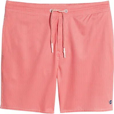 Johnnie-o Low Tide Swim Trunks In Rouge Red