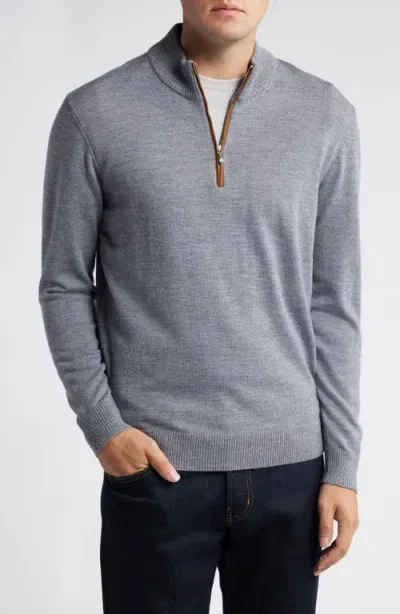 Johnnie-o Raynor Half Zip Wool Sweater In Gray